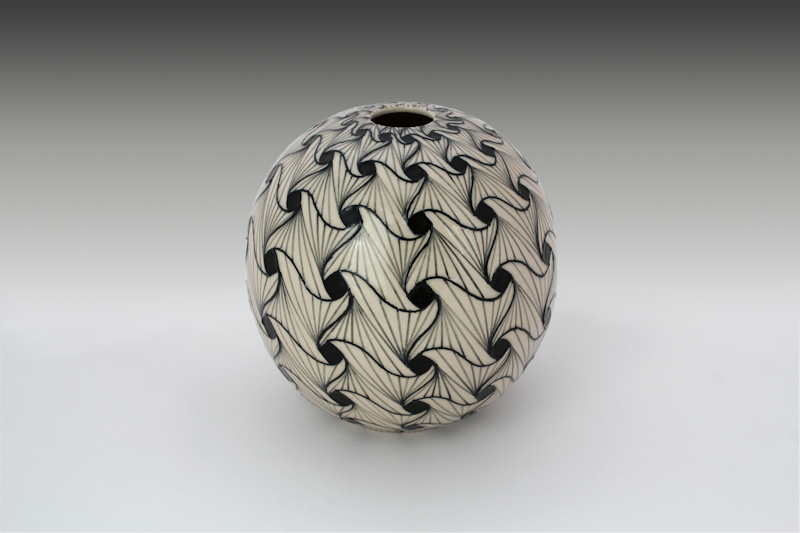 HW Designs - Tessellated Rhythms - 5inch Spherical Vase